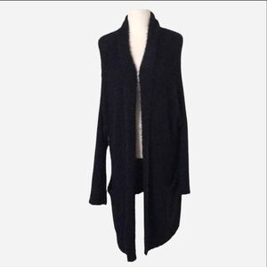 Ethereal Paper Crane Womens Blue Cardigan Medium Anthropologie Textured Pockets